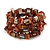 Burnt Orange Sea Shell Nugget Multistrand Flex Bracelet - Adjustable - view 3
