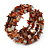 Burnt Orange Sea Shell Nugget Multistrand Flex Bracelet - Adjustable - view 4