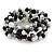 Grey/ Black/ White Acrylic, Ceramic Bead 3 Loop Flex Bracelet - 17cm L - view 4