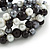 Grey/ Black/ White Acrylic, Ceramic Bead 3 Loop Flex Bracelet - 17cm L - view 5