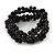 Black Ceramic Bead Loop Flex Bracelet - 18cm L - view 4