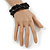 Black Ceramic Bead Loop Flex Bracelet - 18cm L - view 2
