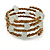 Bronze/ Transparent Glass Bead Coiled Flex Bracelet - 17cm L - view 3
