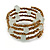 Bronze/ Transparent Glass Bead Coiled Flex Bracelet - 17cm L - view 4