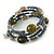 Multistrand Glass, Shell Bead Flex Bracelet (Hematite, Olive, Natural) - 17cm L - view 3