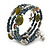 Multistrand Glass, Shell Bead Flex Bracelet (Hematite, Olive, Natural) - 17cm L