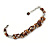 Brown Shell Nugget, Silver Tone Bead Twisted Bracelet - 19cm L/ 3cm Ext - view 4