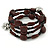 Brown/ Black Ceramic and Glass Bead Coiled Flex Bracelet - 18cm L - view 3