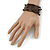 Brown Coco, Black Glass Bead Flex Bracelet - 18cm L - view 2