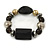Gold/ Black/ Silver Beaded Flex Bracelet - 17cm L (for small wrist) - view 3
