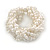 Wide Chunky White Acrylic Bead Multistrand Plaited Bracelet - 19cm L - Large - view 4