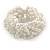 Wide Chunky White Acrylic Bead Multistrand Plaited Bracelet - 19cm L - Large