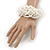 Wide Chunky White Acrylic Bead Multistrand Plaited Bracelet - 19cm L - Large - view 2