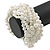 Wide Chunky White Acrylic Bead Multistrand Plaited Bracelet - 19cm L - Large - view 3