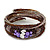 Glass Bead, Faux Pearl Coiled Flex Bracelet (Purple, Plum, Brown) - 18cm L - view 4