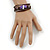 Glass Bead, Faux Pearl Coiled Flex Bracelet (Purple, Plum, Brown) - 18cm L - view 2