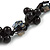 Black Shell Nugget, Ceramic Bead Cluster Bracelet - 16cm L/ 3cm Ext - For Smaller Wrists - view 3