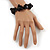 Black Shell Nugget, Ceramic Bead Cluster Bracelet - 16cm L/ 3cm Ext - For Smaller Wrists - view 2