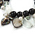 Black, White, Grey Ceramic, Glass Bead Sea Shell Charm Flex Bracelet - 17cm L - view 3