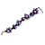 Purple Shell Nugget, Faux Pearl Bead Cluster Bracelet - 16cm L/ 3cm Ext - For Smaller Wrists - view 3