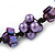 Purple Shell Nugget, Faux Pearl Bead Cluster Bracelet - 16cm L/ 3cm Ext - For Smaller Wrists - view 4