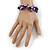 Purple Shell Nugget, Faux Pearl Bead Cluster Bracelet - 16cm L/ 3cm Ext - For Smaller Wrists - view 2