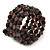 Black/ Plum Glass Bead Multistrand Flex Bracelet - Adjustable - view 4