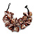 Brown Shell Floral Bracelet - 17cm L
