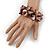 Brown Shell Floral Bracelet - 17cm L - view 2