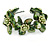 Stunning Green Shell, Faux Pearl Bead Floral Flex Cuff Bracelet - 18cm L - view 4