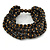 Multistrand Black/ Bronze Wood Bead Flex Bracelet - 17cm L - view 3