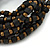 Multistrand Black/ Bronze Wood Bead Flex Bracelet - 17cm L - view 4