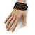 Multistrand Black/ Bronze Wood Bead Flex Bracelet - 17cm L - view 2