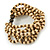 Multistrand Natural/ Bronze Wood Bead Flex Bracelet - 17cm L - view 3