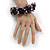 Teen/ Children/ Kids Solid Chunky Ceramic, Wood Bead, Sea Shell Cluster Bracelet - 16cm/ 5cm Ext - For Small Wrists Only - view 2