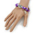 Amethyst Glass Bead Charm Bracelet In Silver Tone - 20cm L - Large - view 2