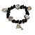 Black Agate Nugget Charm Flex Bracelet - 20cm L - view 2