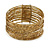Golden Glass Bead Flex Cuff Bracelet - Adjustable