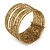 Golden Glass Bead Flex Cuff Bracelet - Adjustable - view 2