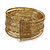 Golden Glass Bead Flex Cuff Bracelet - Adjustable - view 5