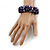 Chunky Inky Purple Shell Nugget Stretch Bracelet - 17cm L - view 2