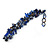 Blue/ Brown Stone, Glass, Shell Cluster Bead Bracelet - 17cm L - view 4
