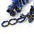 Blue/ Brown Stone, Glass, Shell Cluster Bead Bracelet - 17cm L - view 5