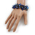 Blue/ Brown Stone, Glass, Shell Cluster Bead Bracelet - 17cm L - view 2