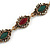 Vintage Inspired Turkish Style Crystal, Acrylic Bracelet In Bronze Tone (Green, Burgundy Red) - 17cm L - view 4