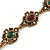 Vintage Inspired Turkish Style Floral Bracelet In Bronze Tone (Green/ Ox Blood) - 17cm L - view 3