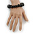 Black Wood and Resin Bead Stretch Bracelet - 18cm L - view 3