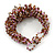 Pink/ Plum/ Transparent Glass Bead Chunky Weaved Bracelet - 17cm L/ 2cm Ext/ Medium - view 4