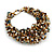 Gold/ White/ Peacock Glass Bead Chunky Weaved Bracelet - 17cm L/ 2cm Ext/ Medium - view 4
