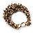 Gold/ White/ Peacock Glass Bead Chunky Weaved Bracelet - 17cm L/ 2cm Ext/ Medium - view 5